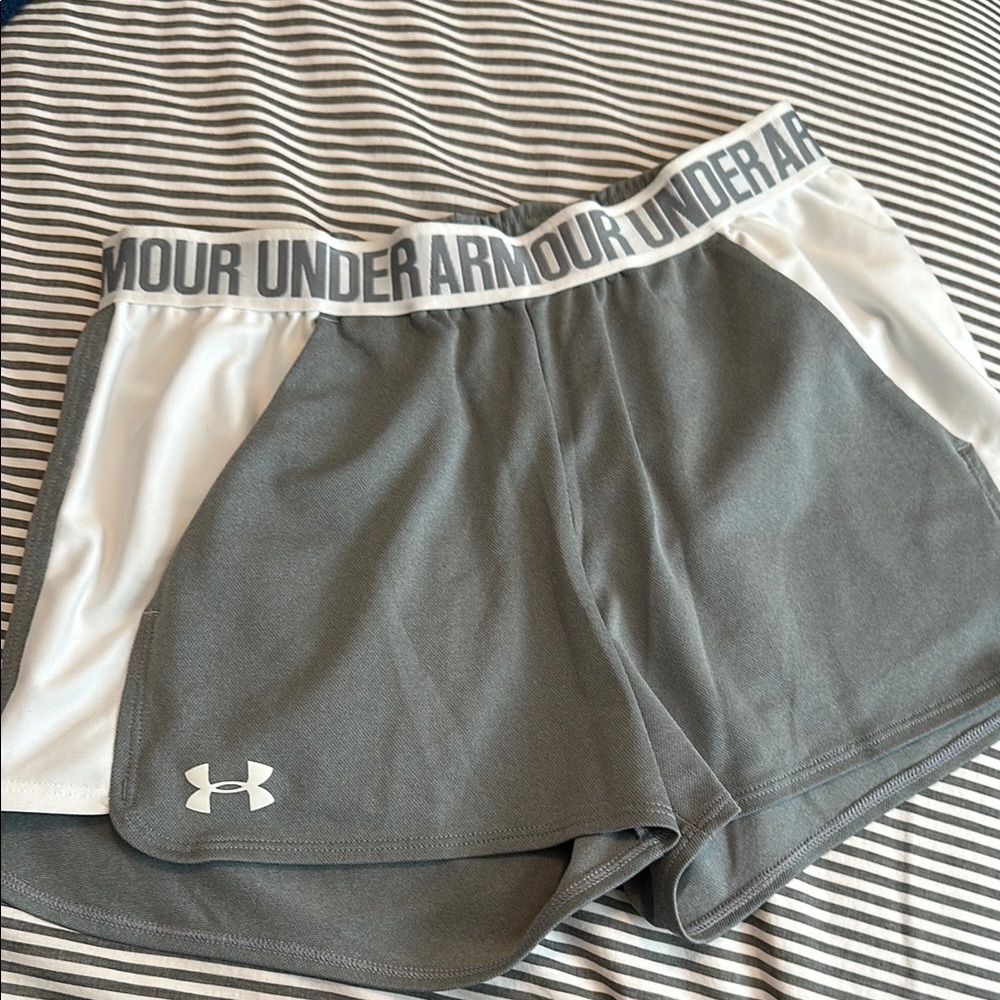 Under Armour Women's Gray and White Shorts